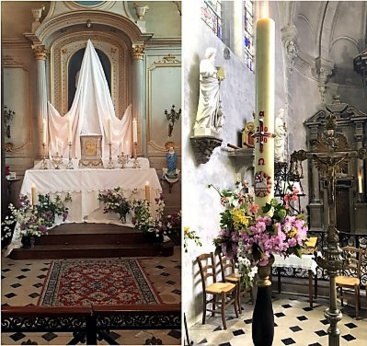 Autel du Jeudi Saint à Anet et cierge pascal 2020 Autel du Jeudi Saint à Anet et cierge pascal 2020